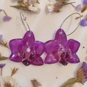 Pendientes CON ORQUIDEAS REALES encapsuladas en resina