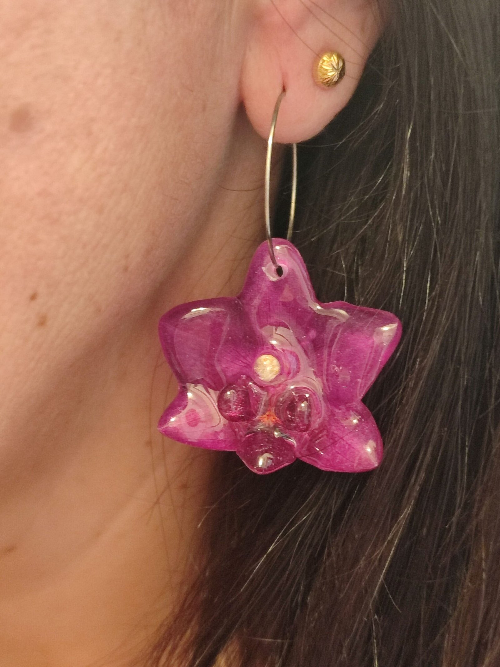 Pendientes CON ORQUIDEAS REALES encapsuladas en resina