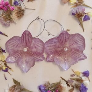 Pendientes CON ORQUIDEAS REALES encapsuladas en resina.