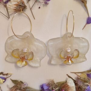 Pendientes CON ORQUIDEAS REALES encapsuladas en resina.
