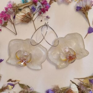 Pendientes CON ORQUIDEAS REALES encapsuladas en resina.
