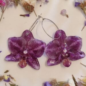 Pendientes CON ORQUIDEAS REALES encapsuladas en resina.