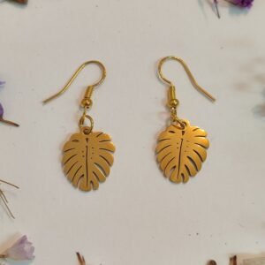 Pendientes con apliques en forma de HOJA DE MONSTERA