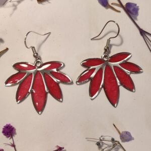 Pendientes EN FORMA DE FLOR DE LOTO CON RESINTA TINTADA