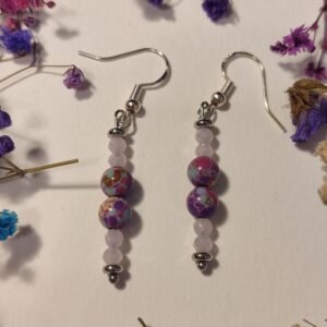 PENDIENTES con BOLITAS y piedras facetadas