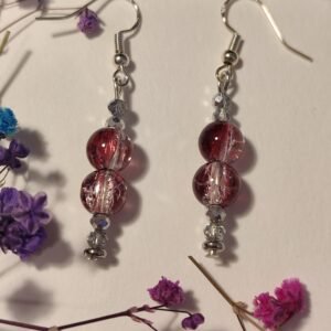 PENDIENTES con BOLITAS y piedras facetadas