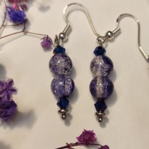 PENDIENTES con BOLITAS y piedras facetadas