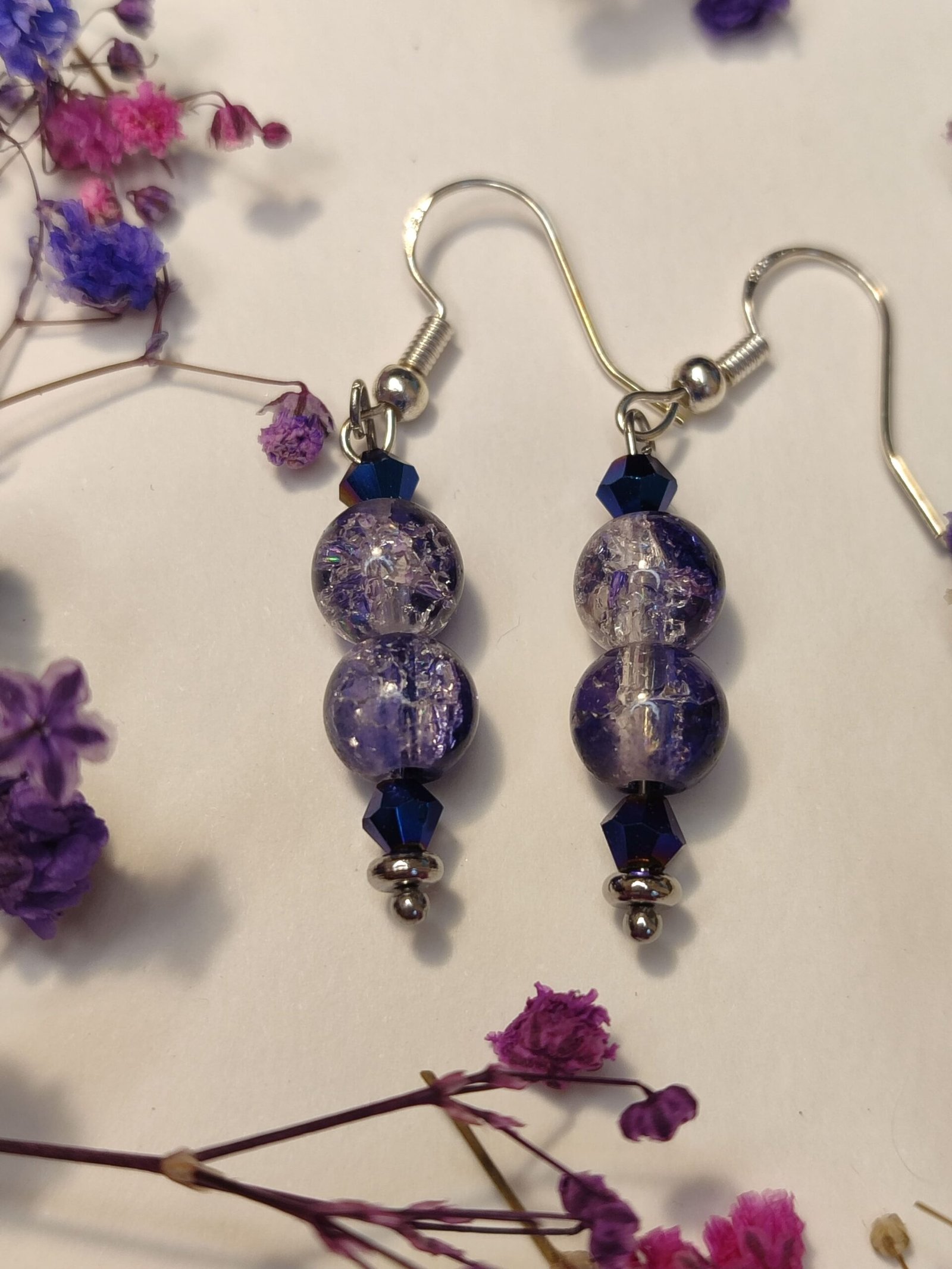 PENDIENTES con BOLITAS y piedras facetadas