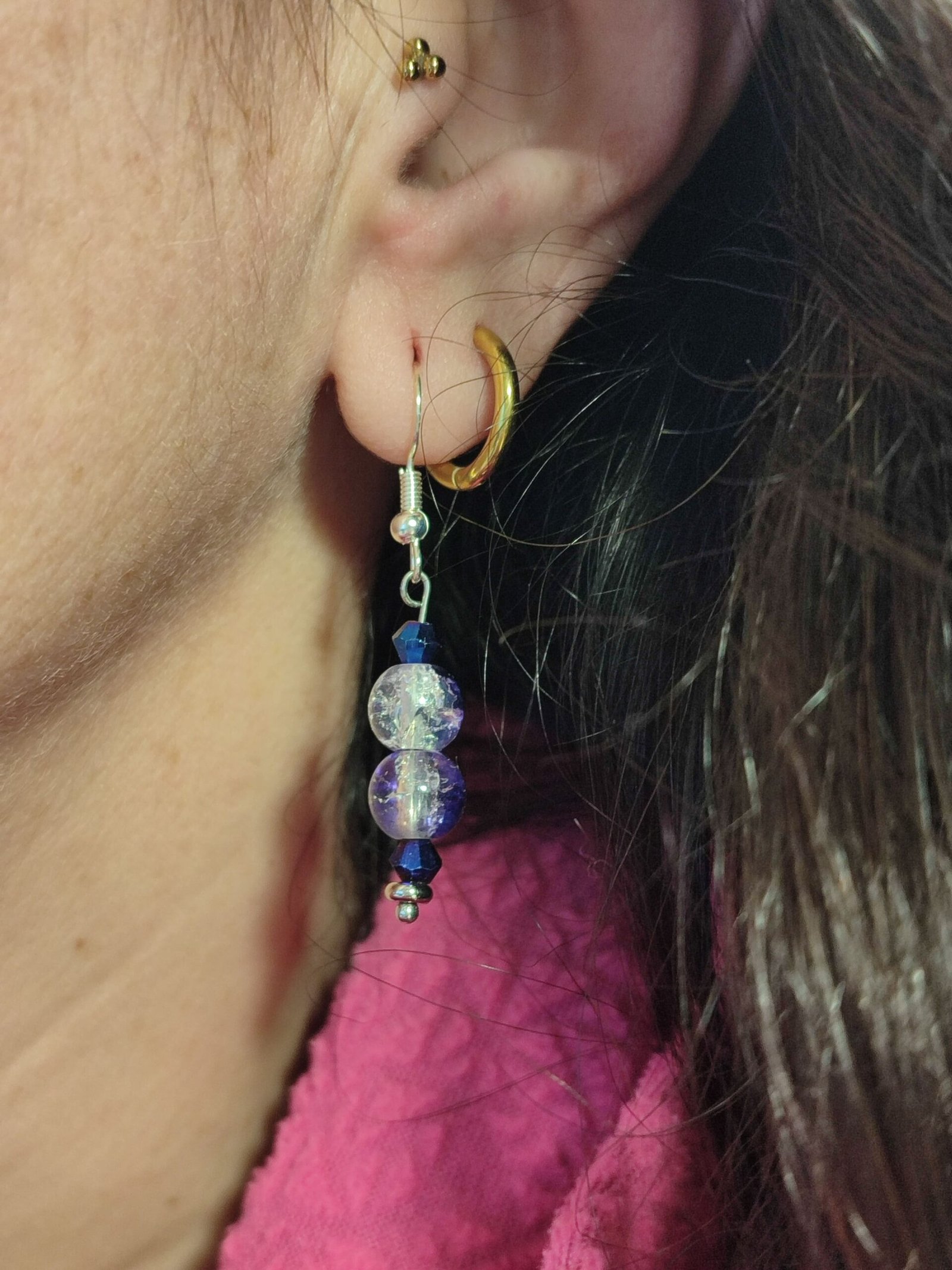 PENDIENTES con BOLITAS y piedras facetadas