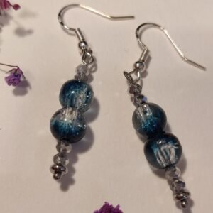 PENDIENTES con BOLITAS y piedras facetadas