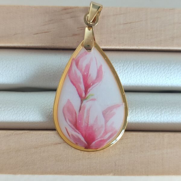 Colgante en forma de gota con diseño de FLOR DE CEREZO